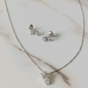 제이에스티나 실버목걸이,귀걸이