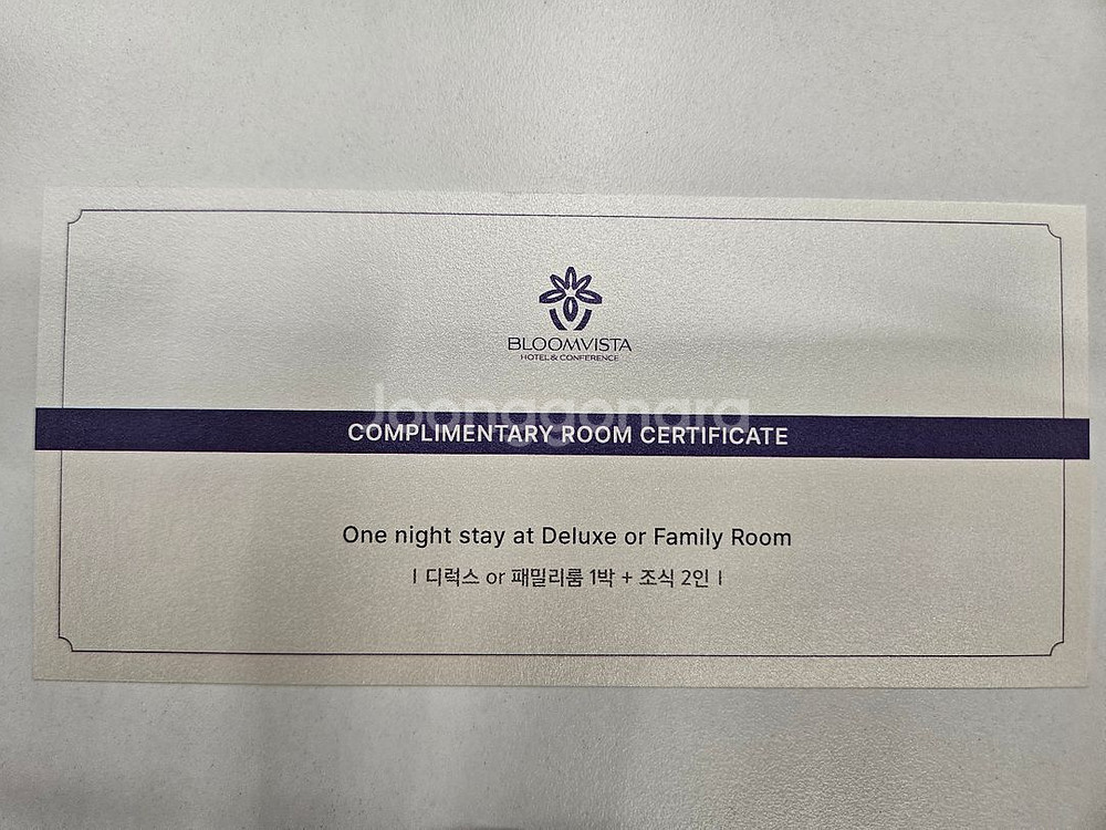 블룸비스타 호텔 숙박권--0