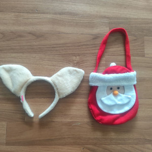 에버랜드 머리띠와 산타 선물 가방 택포