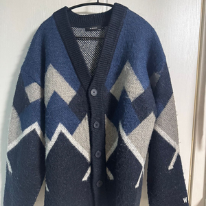 더블유스탠다드 아가일 브러쉬드 가디건