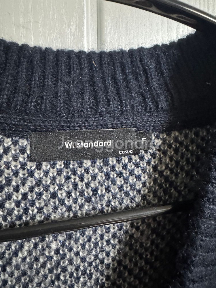 더블유스탠다드 아가일 브러쉬드 가디건--2