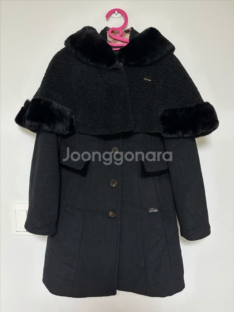 닥스키즈 여아 블랙 코트 150사이즈 케이프--0