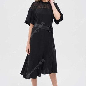 시스템 SYSTEM 블랙 롱 원피스 66사이즈