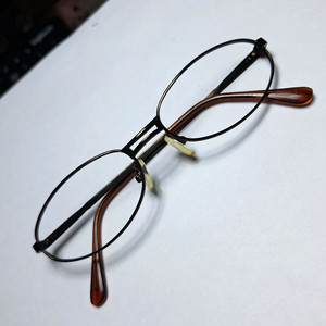일본 빈티지 브라운톤 메탈 안경테