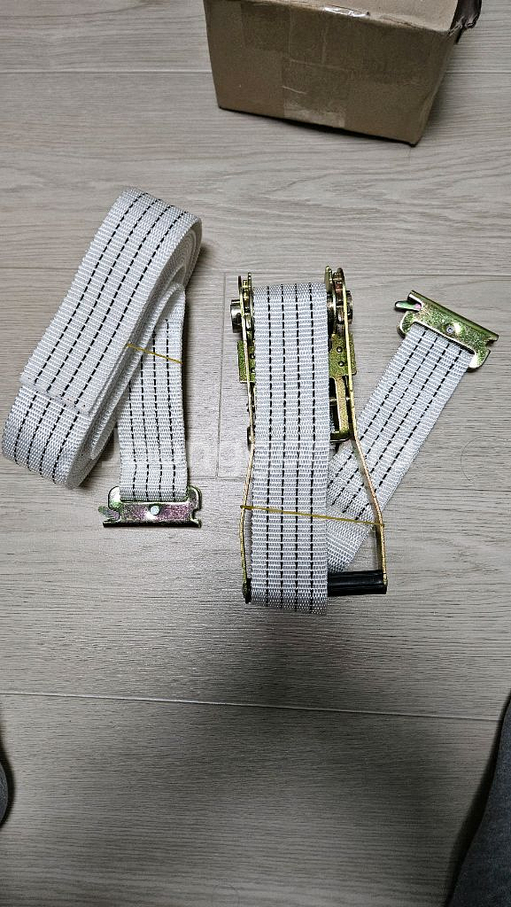 화물 고정용 깔깔이 라쳇, 벨트 50mm 5M 새제품(레일 연결)--1