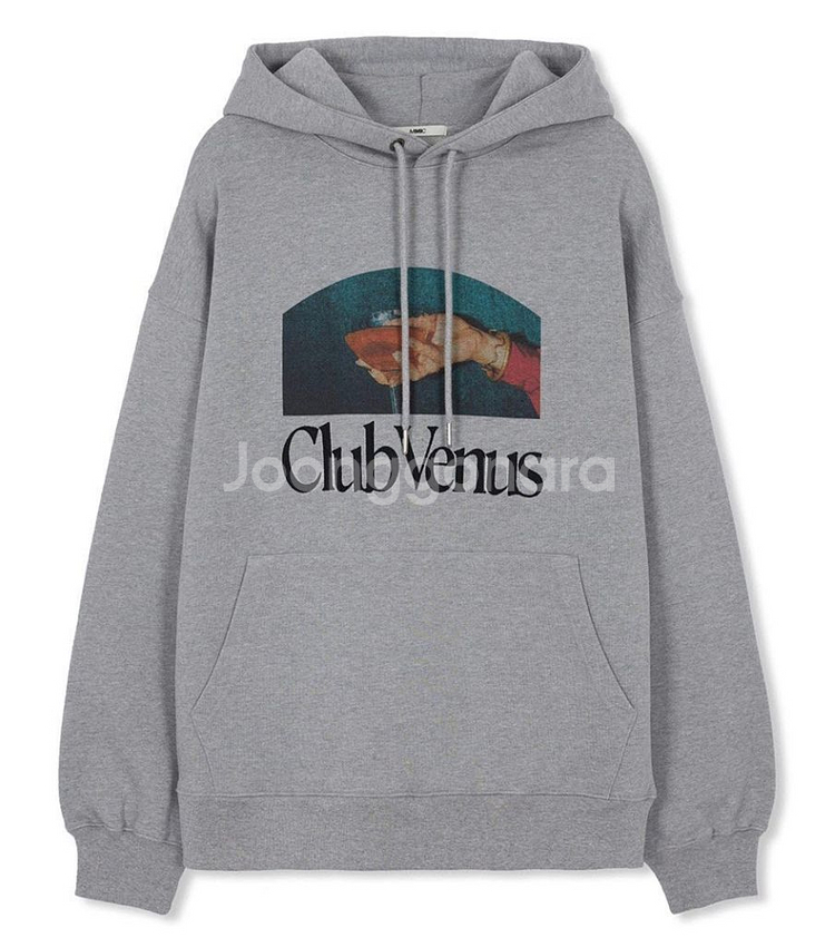 MMIC 클럽 비너스 오버핏 후드 티셔츠 그레이 L--0