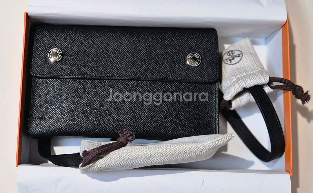 (새상품/풀세트)에르메스 에이치 스냅 월렛 블랙 팝니다--5