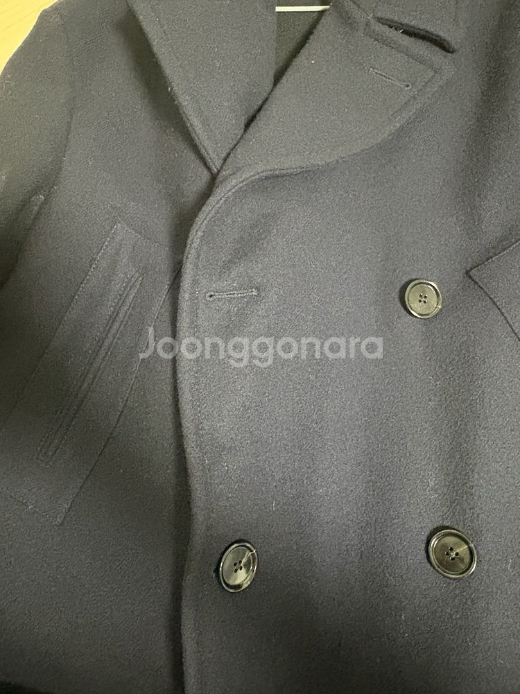 에르메스 더블 울 코트 네이비--3