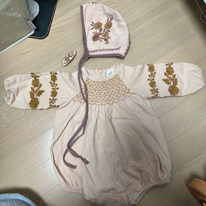 아폴리나 베이비 롬퍼+보넷+제작핀 일괄