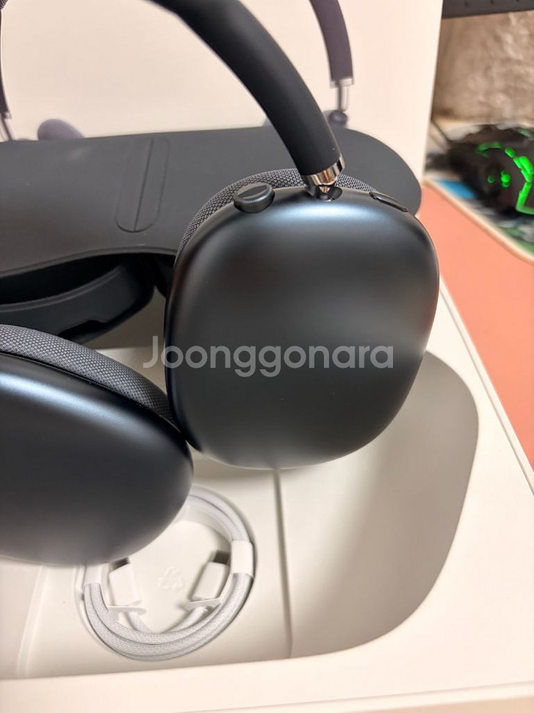 보증남음 에어팟 맥스 미드나잇 풀박스 s급 정품--5