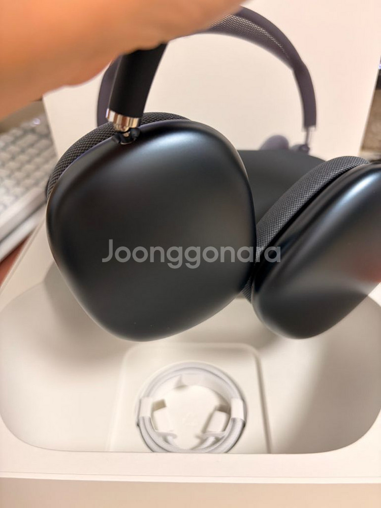 보증남음 에어팟 맥스 미드나잇 풀박스 s급 정품--6