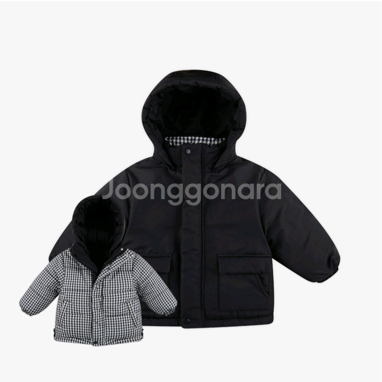 새옷) 130사이즈 쌍둥이 양면패딩 2장 일괄--1