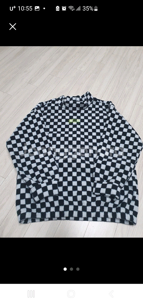 히로 체크 플리스 맨투맨 150사이즈--3