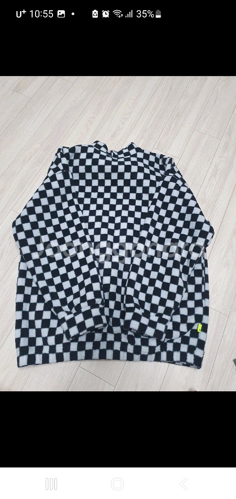 히로 체크 플리스 맨투맨 150사이즈--4