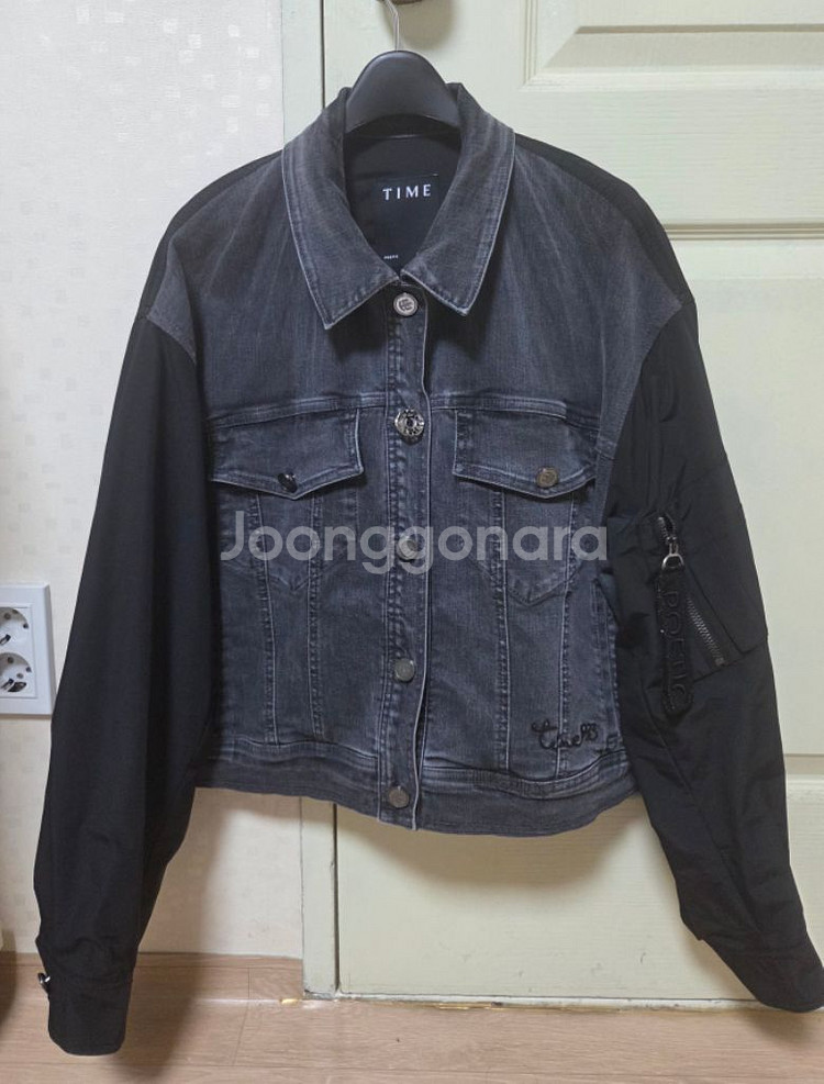 타임 흑청 데님 자켓--0
