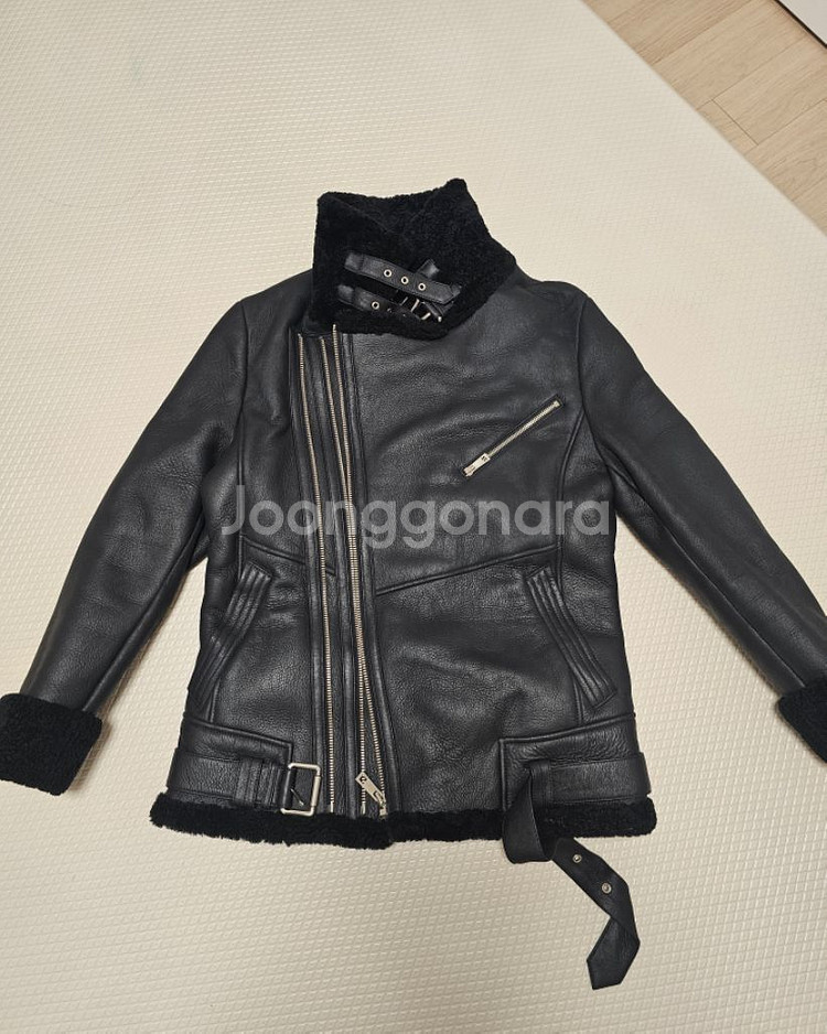 여성 천연양털 양가죽 무스탕 자켓--5