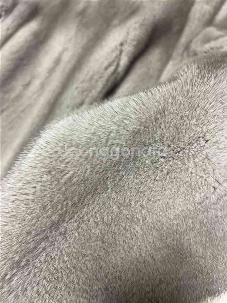 여성용 밍크 코트 준퍼 실버블루 차이나 넥--2