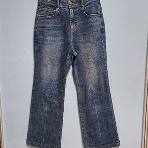 [S]여성-허리밴딩 하이웨이스트 스판 약기모 청바지 (네이비)