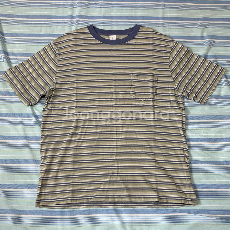 카키스 워시드 보더 티셔츠 (주우재/레드벨벳 슬기)--0