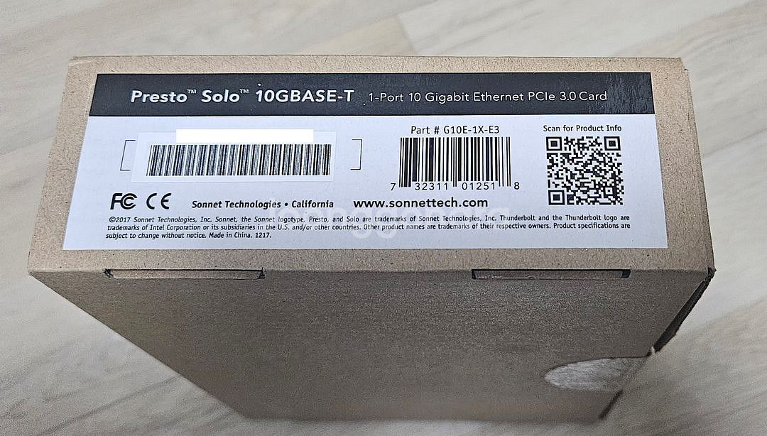 Sonnet Presto Solo 10GBASE-T Ethernet 1-Port PCIe--0