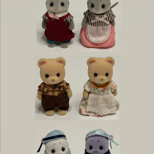 실바니안 올드 슈퍼마켓 부부 회색 고양이 곰 물개 물범