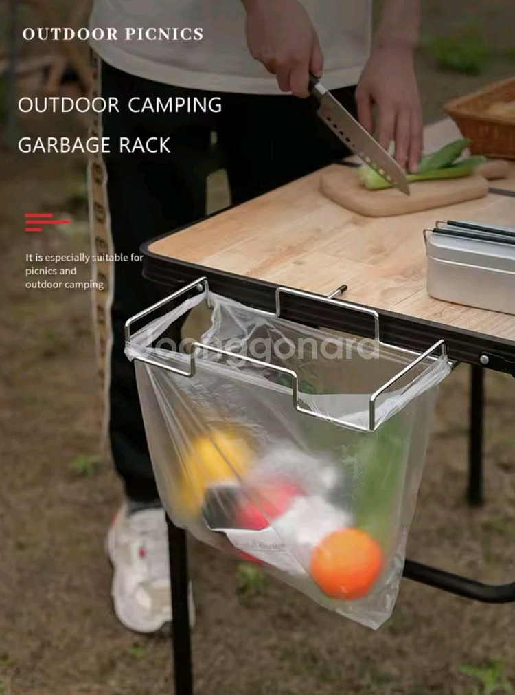 캠핑 봉투걸이 캠핑 테이블 봉투거치대--3