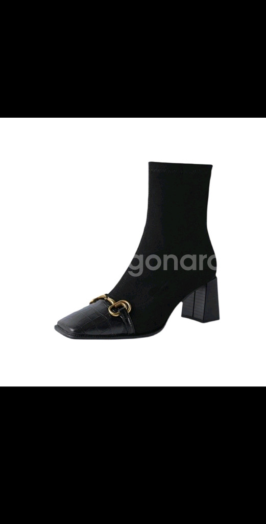 [미착용&새제품] 홀스빗 앞코가죽 스웨이드 앵클부츠 6.5cm/245--3