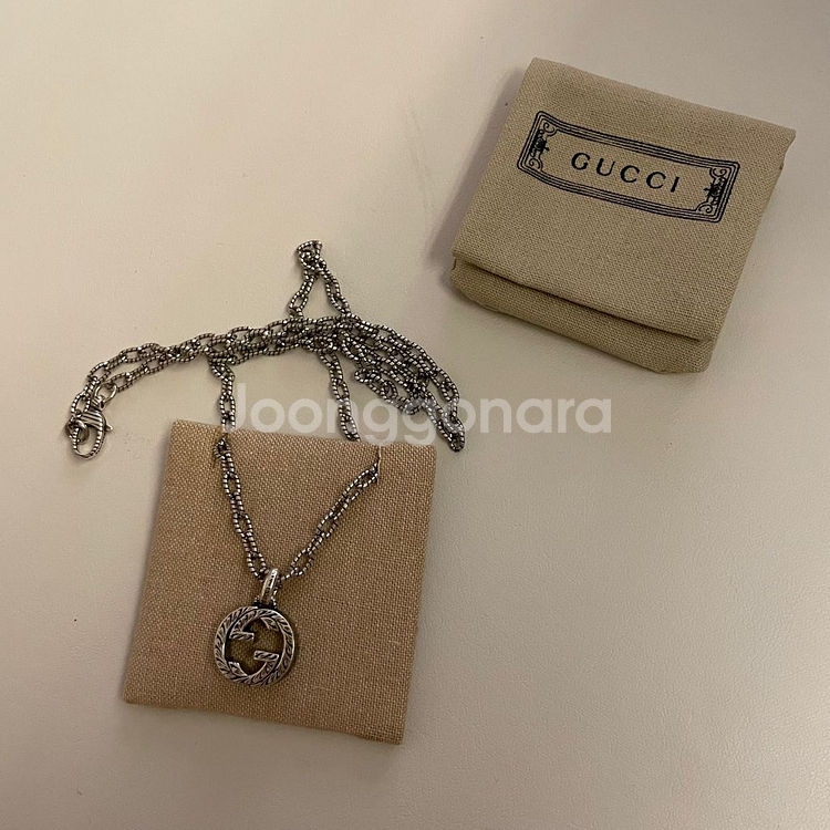 구찌 커플 목걸이 남자 여자 실버--1
