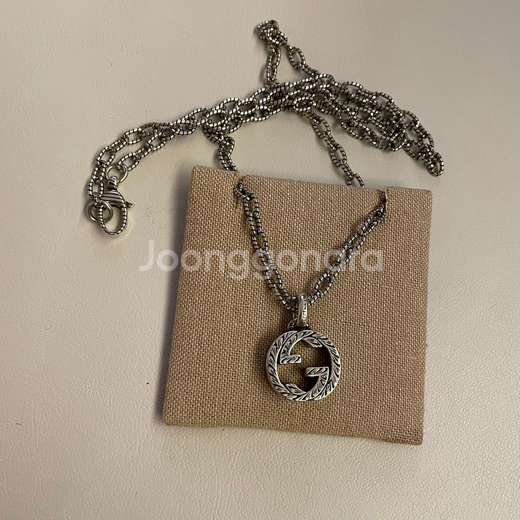 구찌 커플 목걸이 남자 여자 실버--3