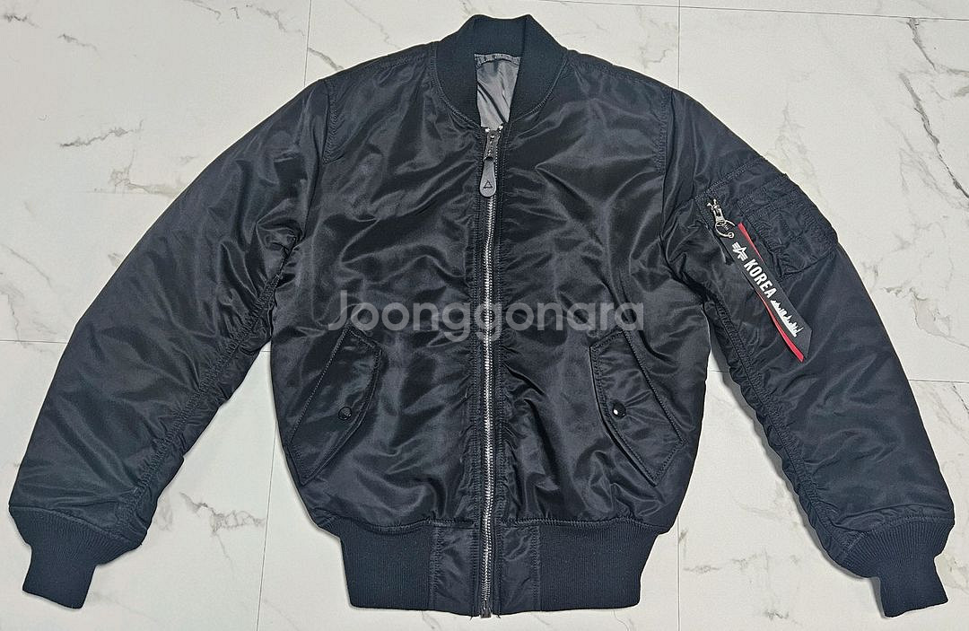 (사이즈 S) 알파인더스트리 MA-1 플라이트 자켓 블랙(건메탈라이닝)--2