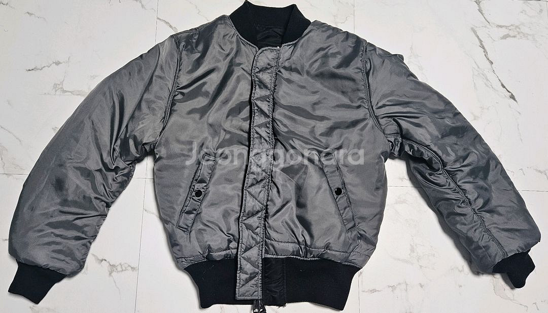 (사이즈 S) 알파인더스트리 MA-1 플라이트 자켓 블랙(건메탈라이닝)--3