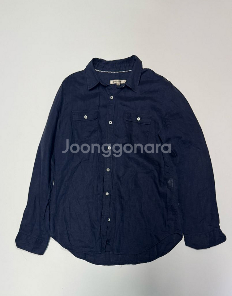 빈폴 Beanpole 투 포켓 네이비 린넨 셔츠--0