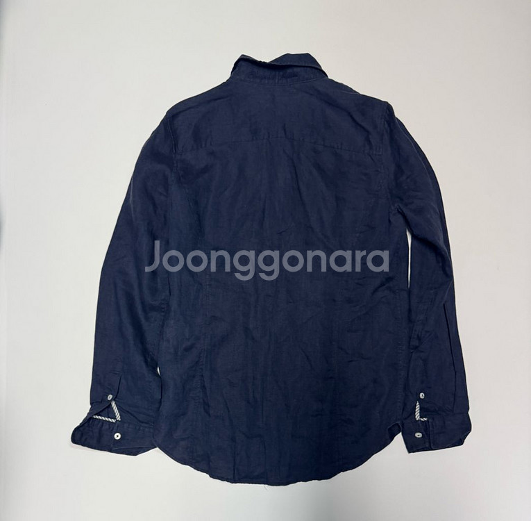 빈폴 Beanpole 투 포켓 네이비 린넨 셔츠--1