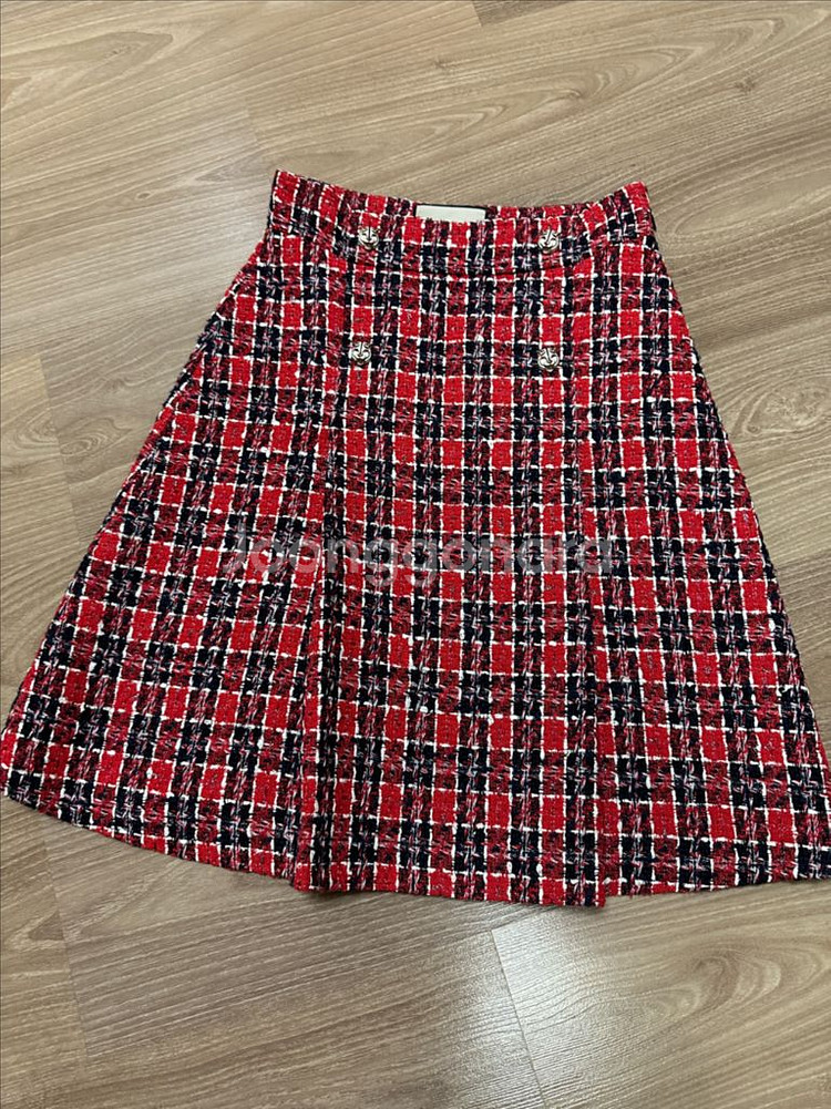 장품 구찌 체크 스커트 40--0