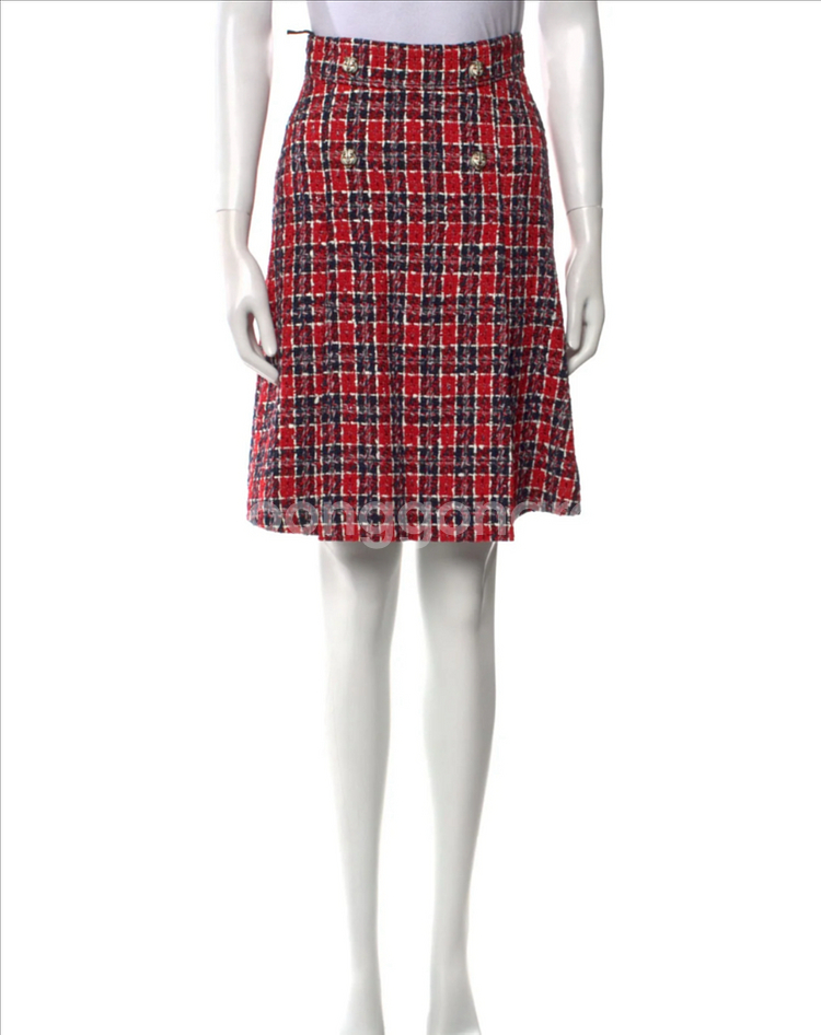 장품 구찌 체크 스커트 40--4