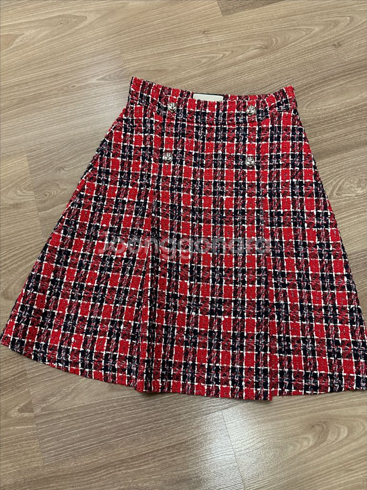 장품 구찌 체크 스커트 40--1