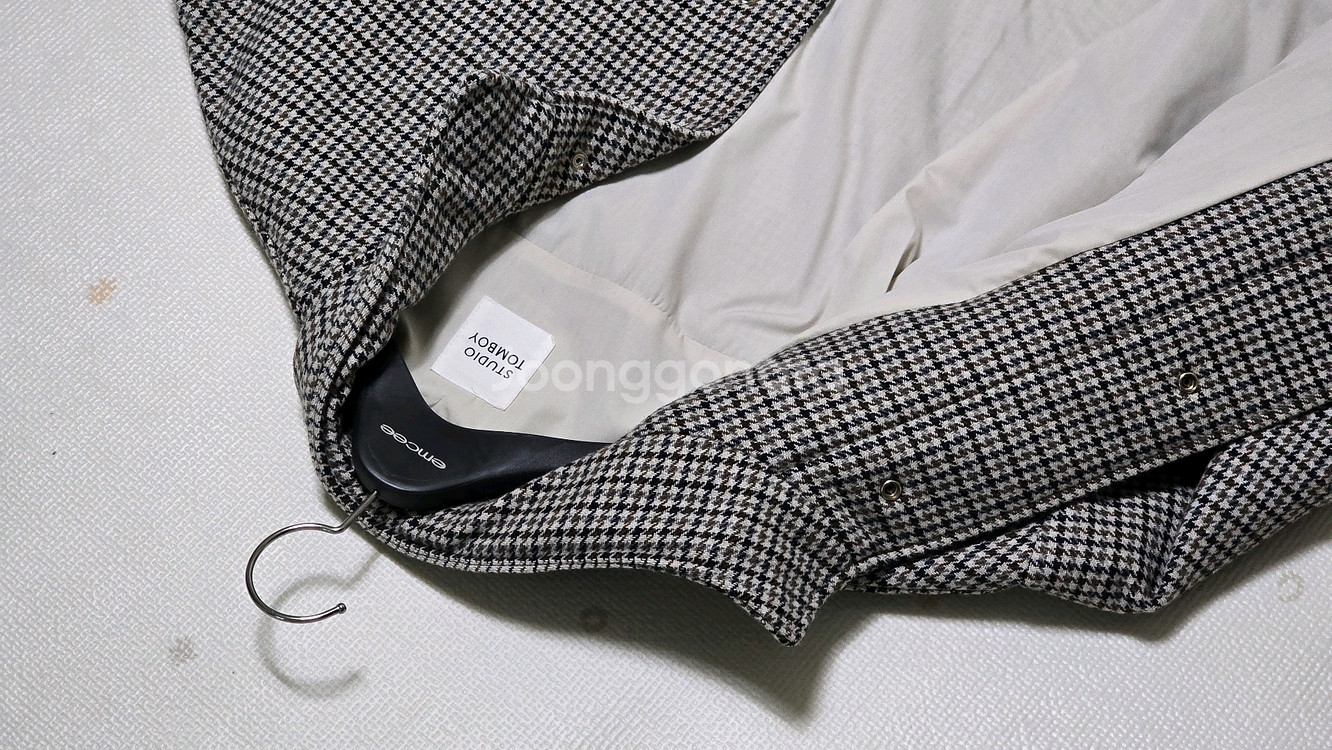 스튜디오 톰보이 체크 롱 코트--5