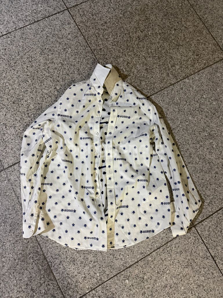 구찌 로고 스타 셔츠--0