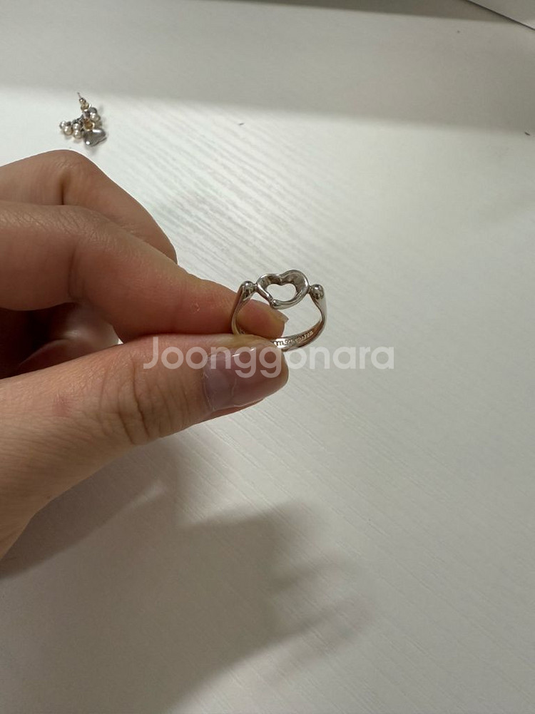 빈티지티파니 엘사 퍼레티 오픈하트 반지 50호--1