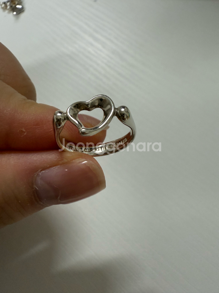 빈티지티파니 엘사 퍼레티 오픈하트 반지 50호--3