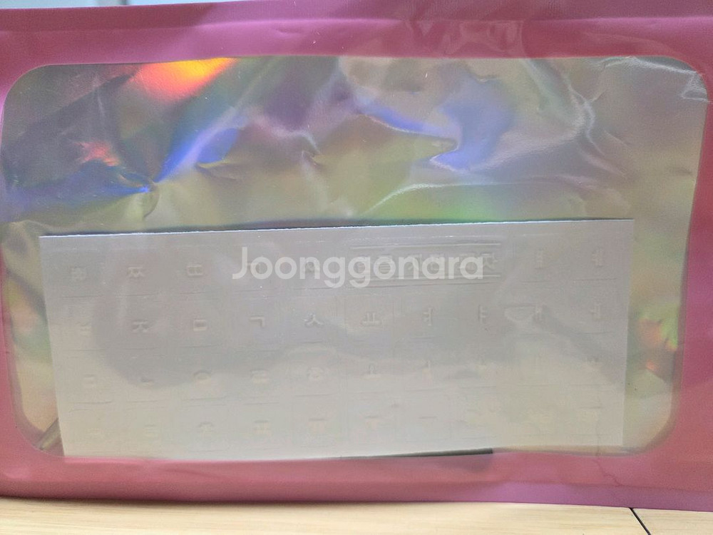 키보드 한글 자판 스티커(투명베이스, 흰색 글자) 1세트입니다.--0