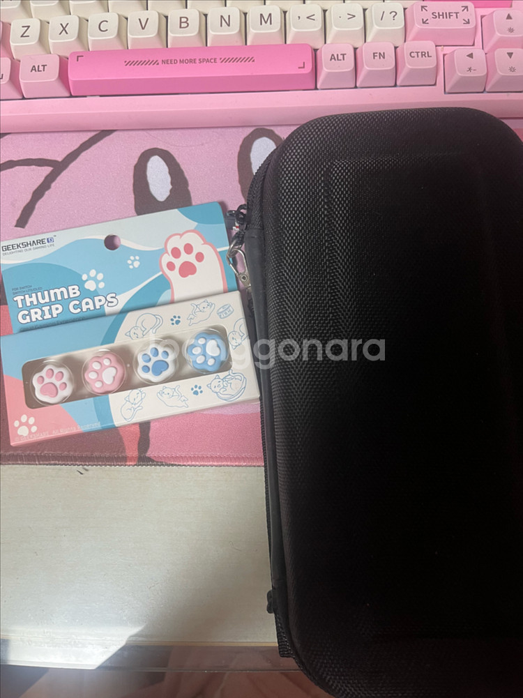 닌텐도 스위치 라이트 핑크 본체 + 케이스 + 냥젤리커버--3