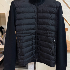 [L] 24 / 25 몽클레어 트리콧 가디건 니트패딩 블랙