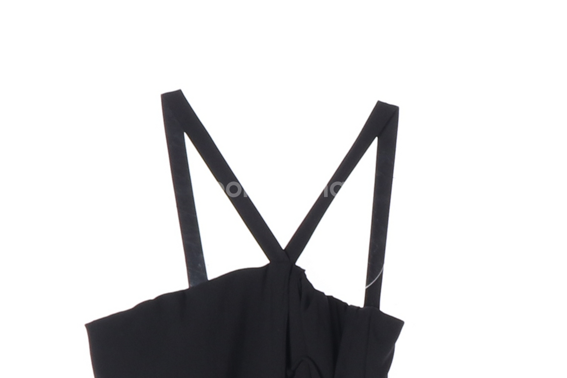 [S]자라 블랙 레이스업 V스트랩 나시 원피스 롱 슬립드레스--1