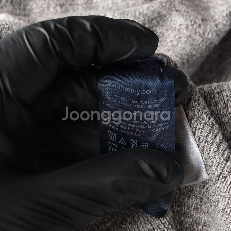 [S]타미힐피거 그레이 보카시 코튼 라운드 니트 스웨터--5