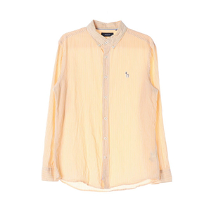 [L]헤지스 린넨 옐로우 스트라이프 긴팔 셔츠