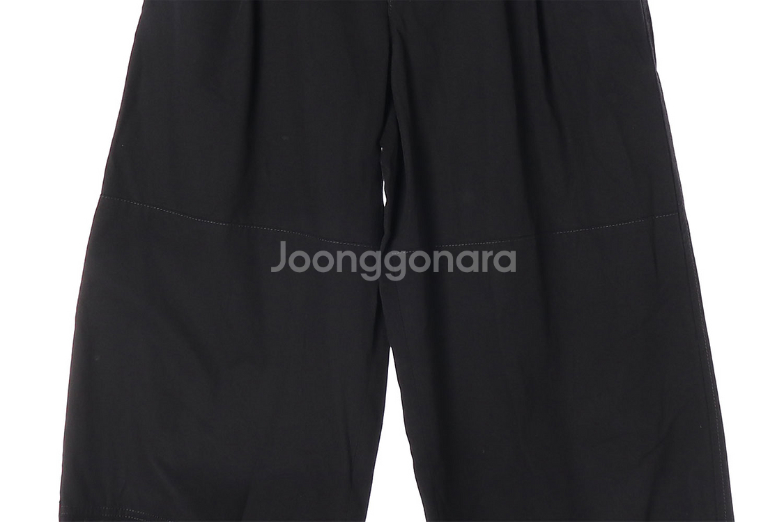 [XS]파사드 패턴 블랙 핀턱 벌룬핏 데님 코튼 팬츠--2