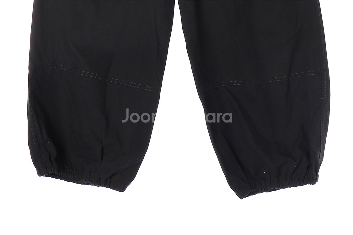 [XS]파사드 패턴 블랙 핀턱 벌룬핏 데님 코튼 팬츠--3