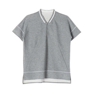 [M]타미힐피거 그레이 하프집업 반팔 티셔츠