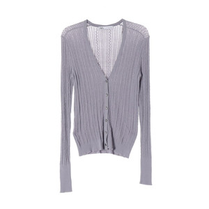 [M]자라 라벤더 꽈배기 브이넥 니트 가디건